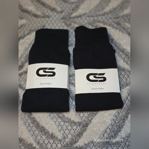 Soccer Socks, 2 pairs, unisex, kids size M Medium, black